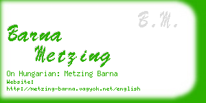 barna metzing business card